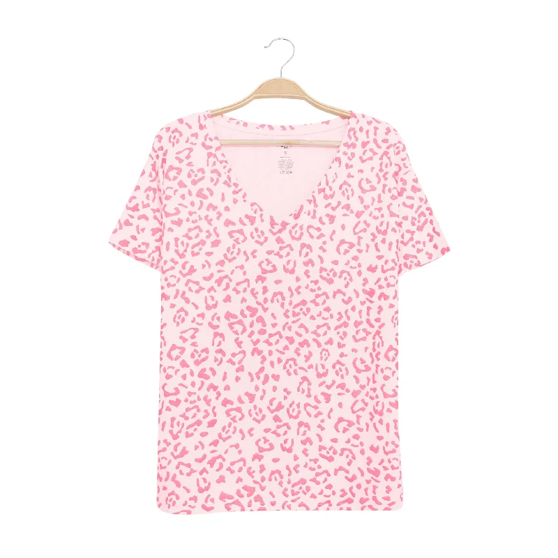 Women’s Relaxed Fit V-Neck in Sakura Leopard