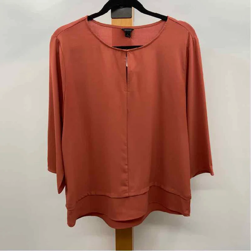 Ann Taylor Women's Size L clay Solid Long Sleeve Shirt