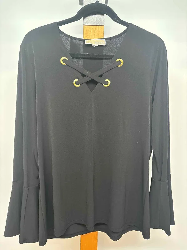 Michael Kors Women's Size L Black Solid Long Sleeve Shirt