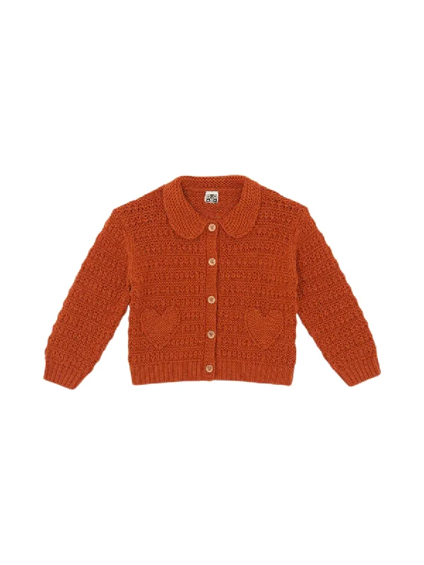 Collared Heart Pocket Cardigan