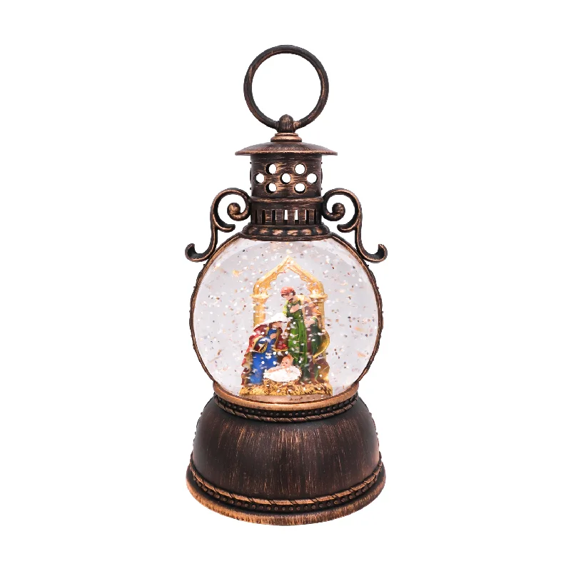 9.375" Holy Family Glitter Lantern